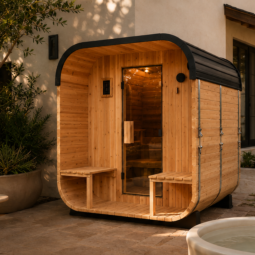 Lennon Cedar Outdoor Sauna with Porch — 2–4 Person