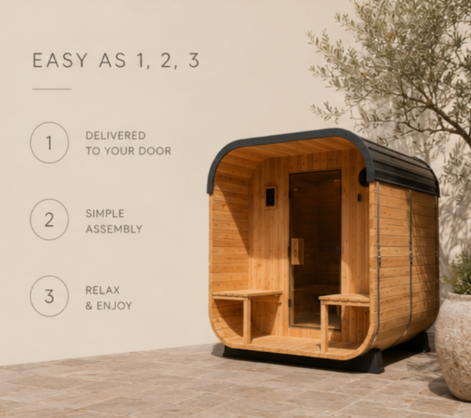 Lennon Cedar Outdoor Sauna with Porch — 2–4 Person
