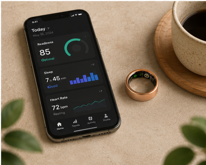Pulse Smart Ring — Rose Gold, Size 7
